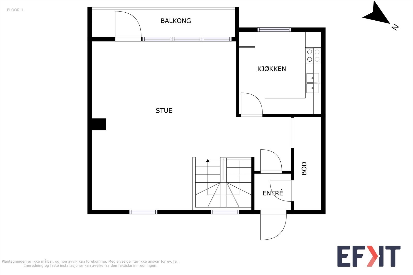 Plantegning 1. etasje Galleribilde