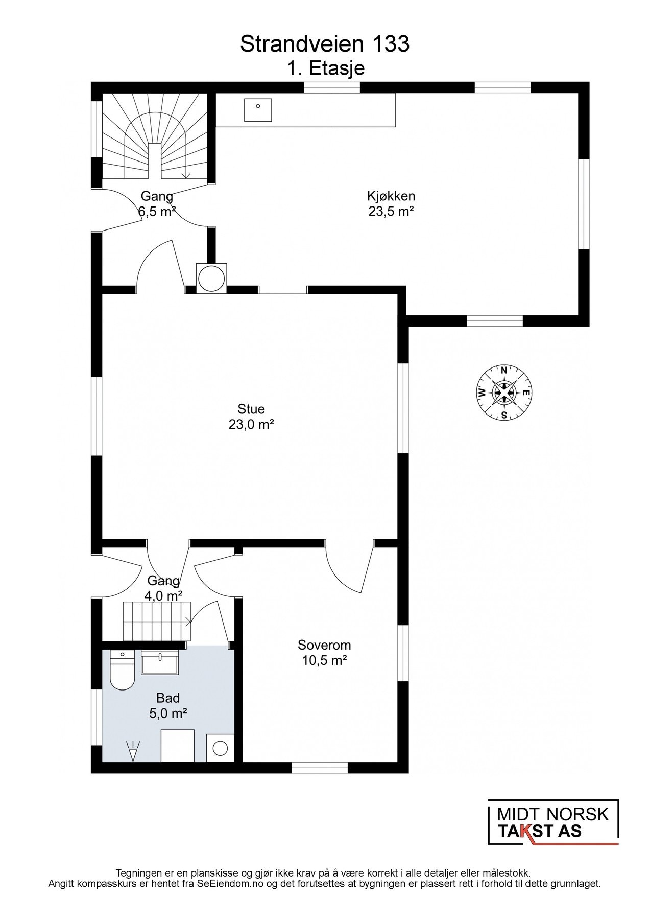 Planskisse. Enebolig. 1.etg. Galleribilde