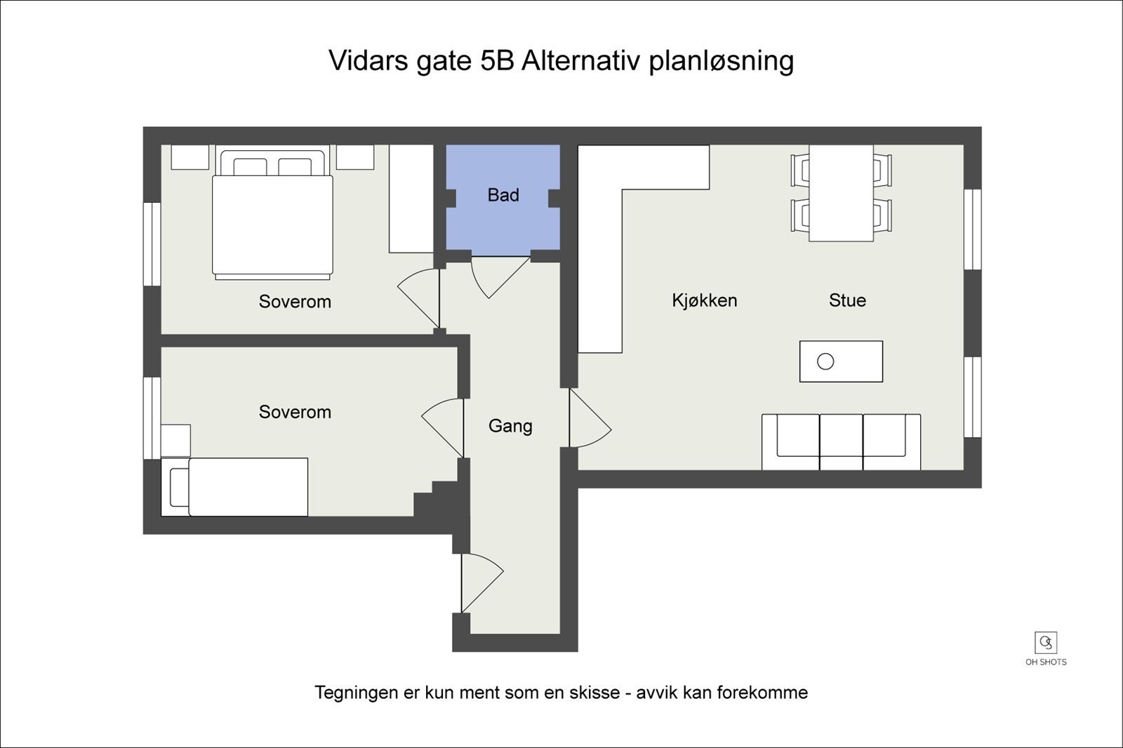 Vidars gate 5B - Alternativ planløsning Galleribilde