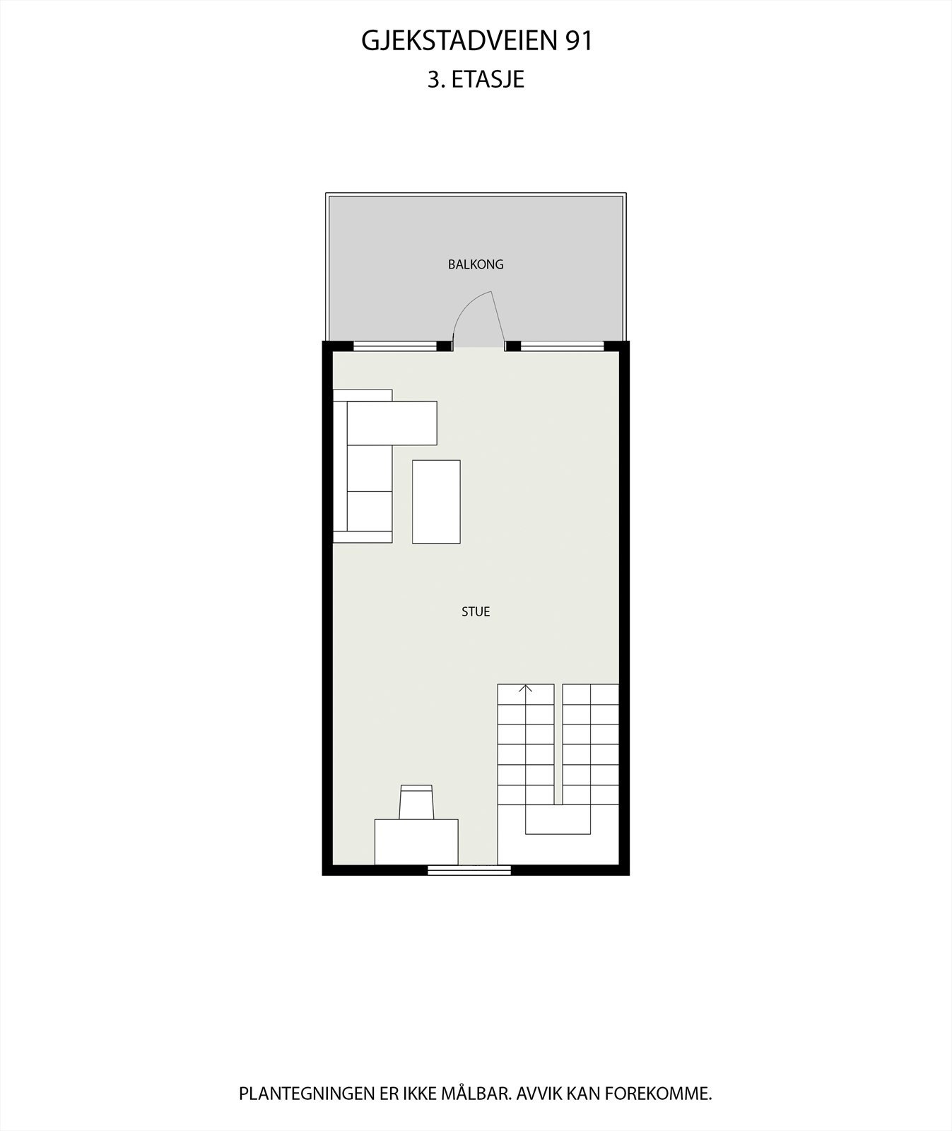 Plantegning av loftsetasjen. Galleribilde