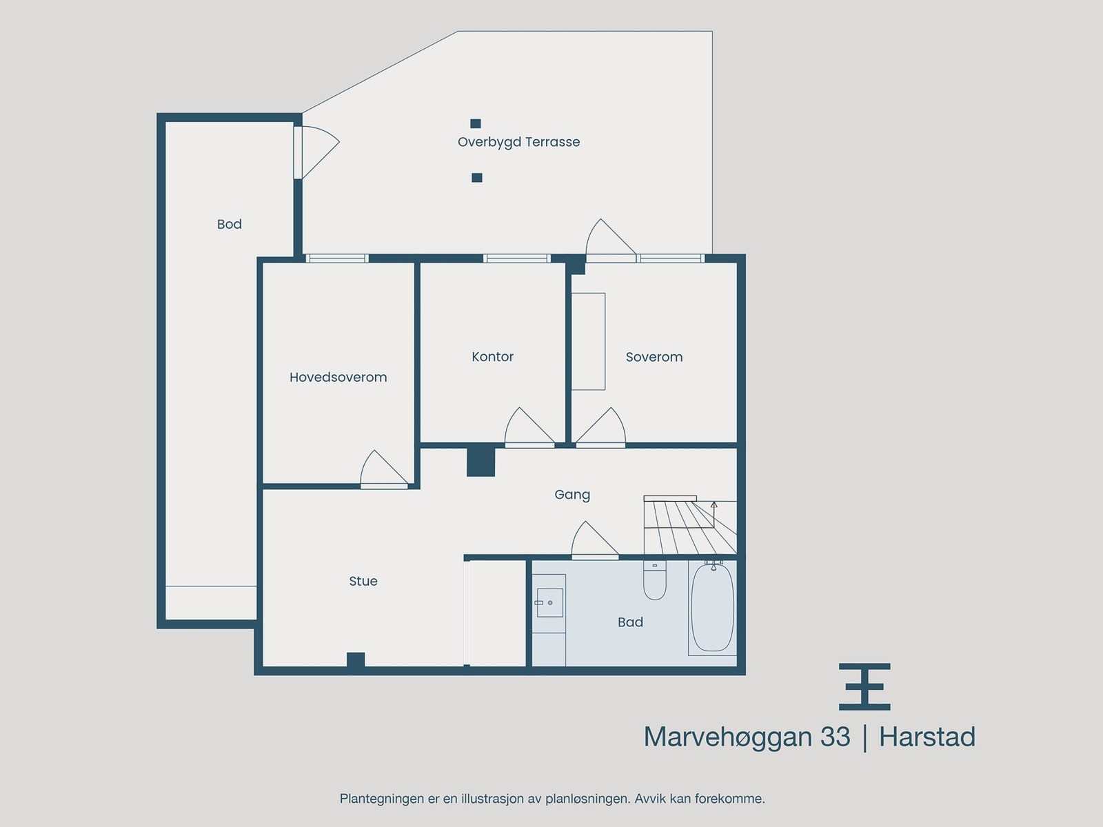 Plantegning 1. etasje Galleribilde