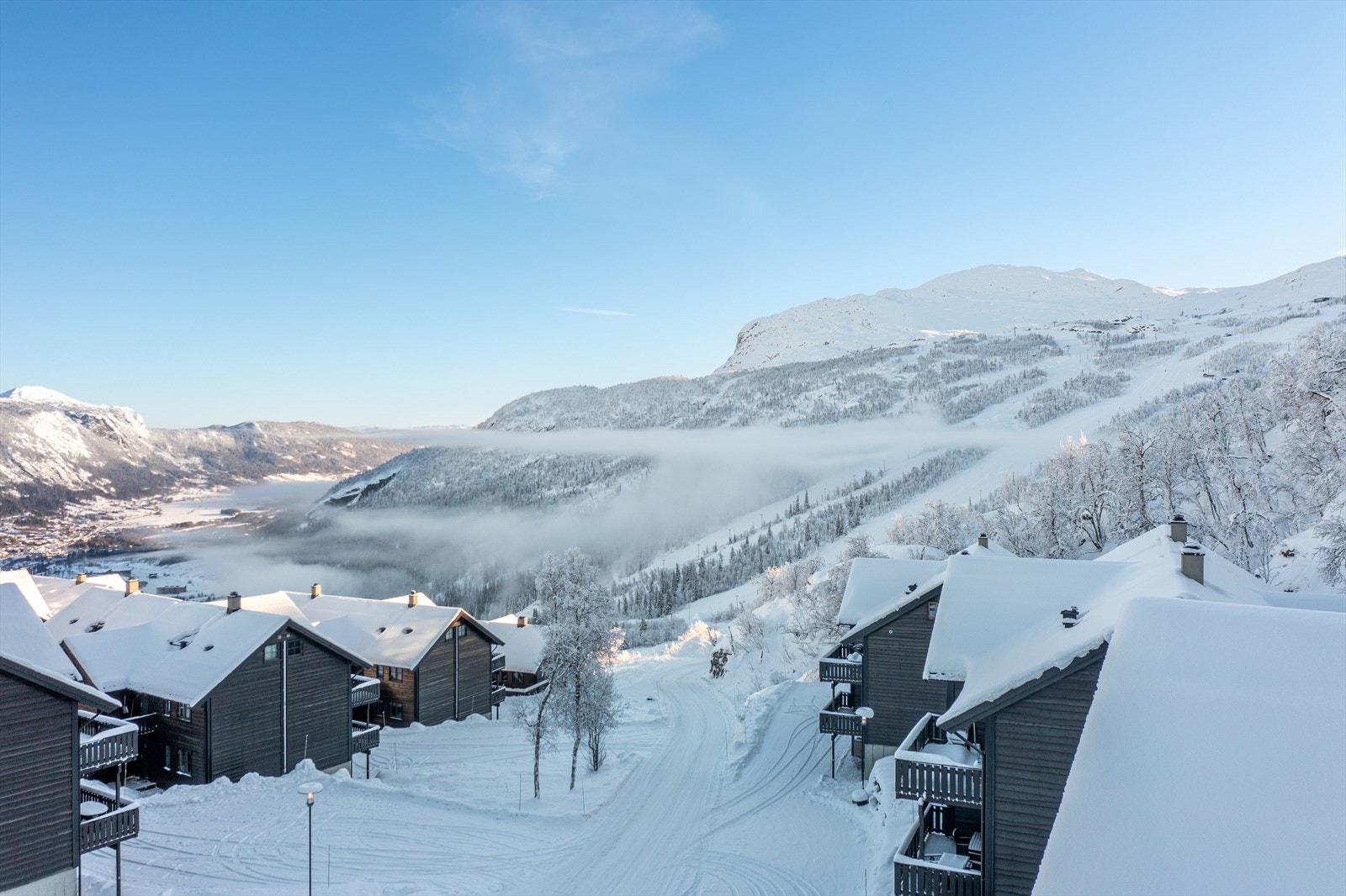 Sommer som vinter har leiligheten et fantastisk overblikk over den vakre fjellheimen, samt forholdene i Hemsedal skisenter. Galleribilde