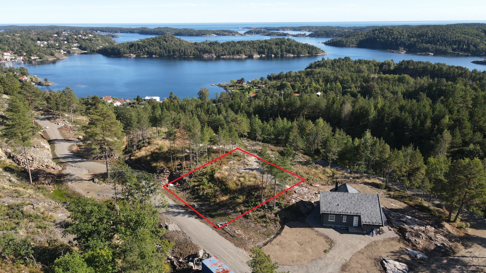 Dronebilde av tomt Galleribilde