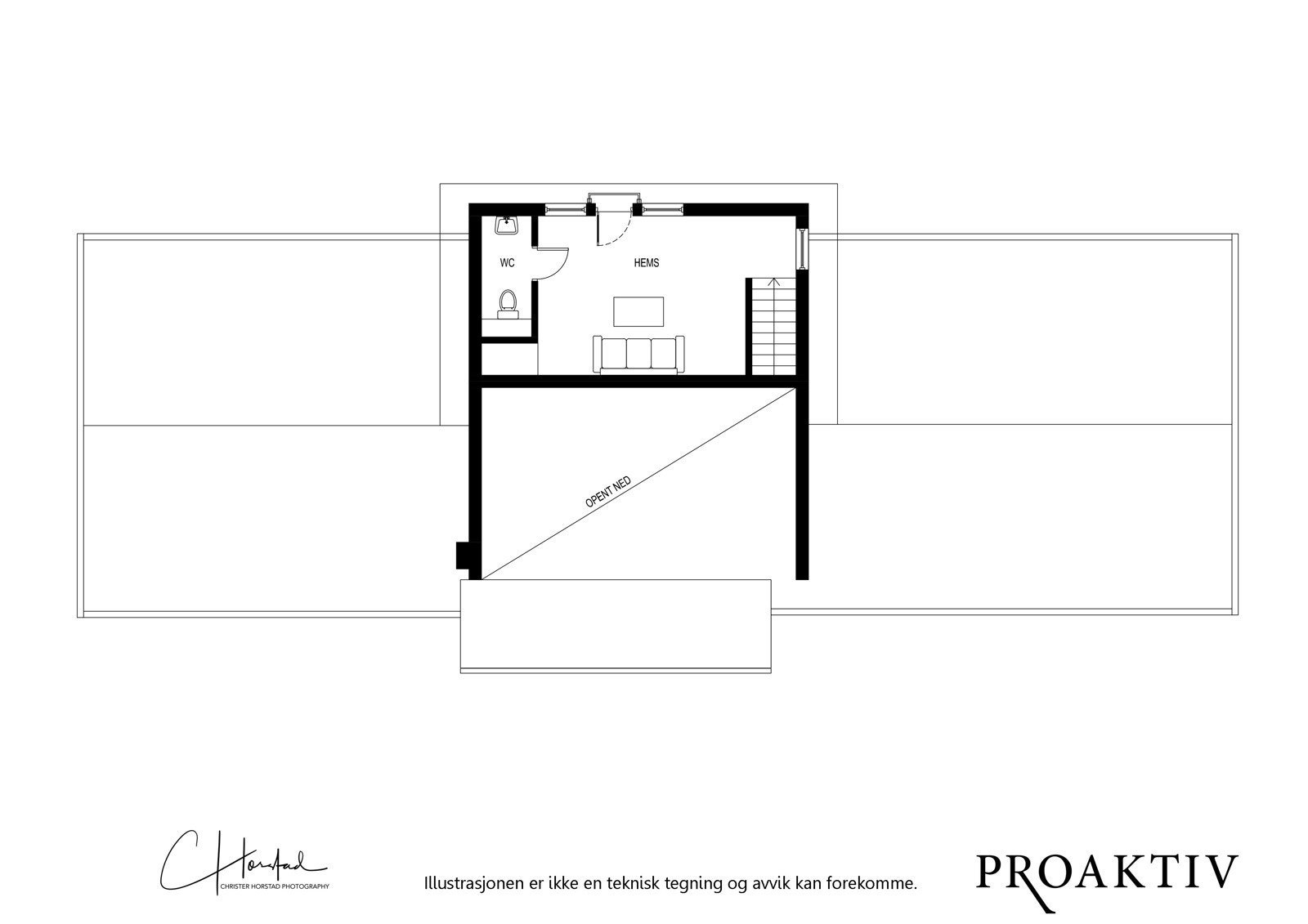Plantegning loft. Galleribilde