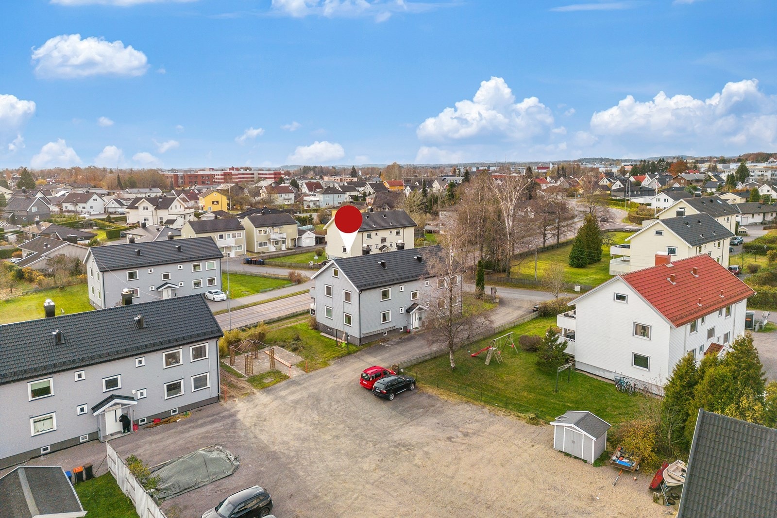 Stor felles parkeringsplass Galleribilde