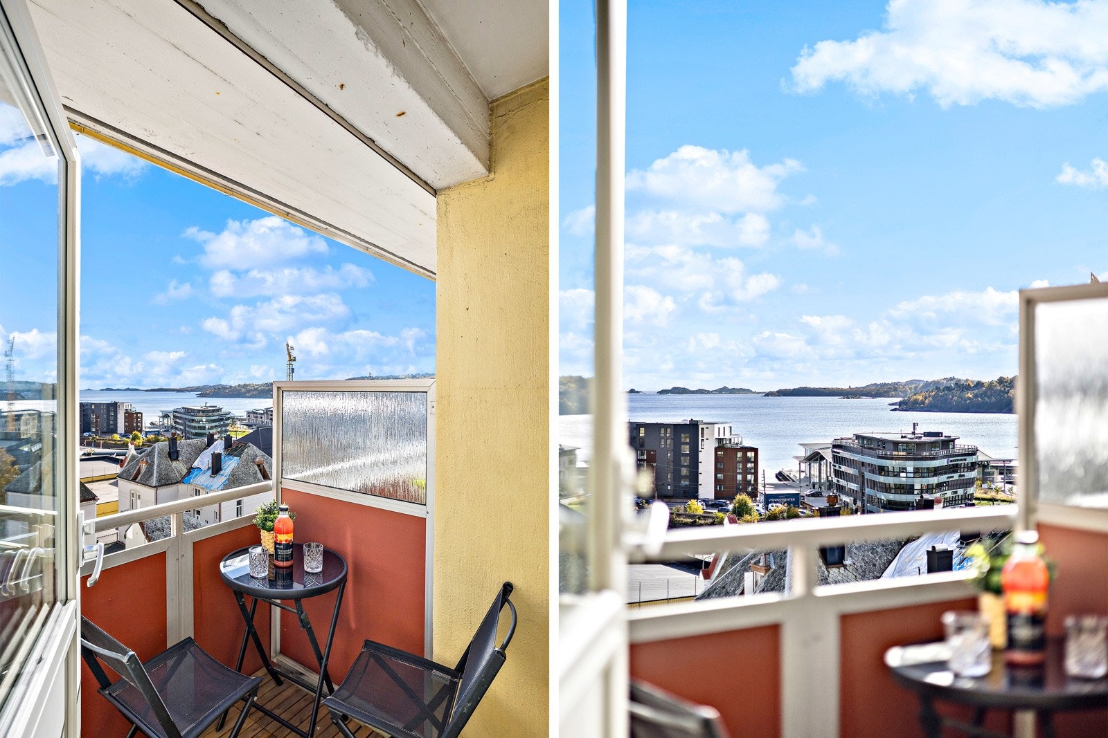 Balkongen har plass til kafésett, slik at kaffekoppen og små måltider kan nytes i sommersolen. Galleribilde