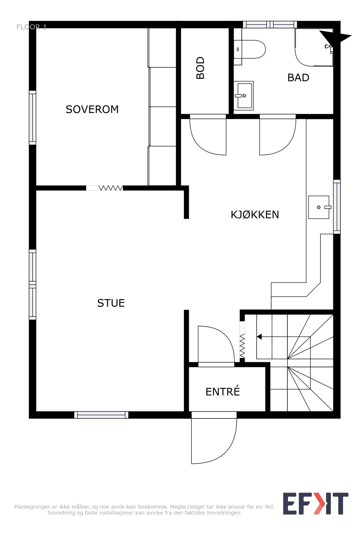 Boligen har en praktisk planløsning med de viktigste rommene på hovedplan Galleribilde