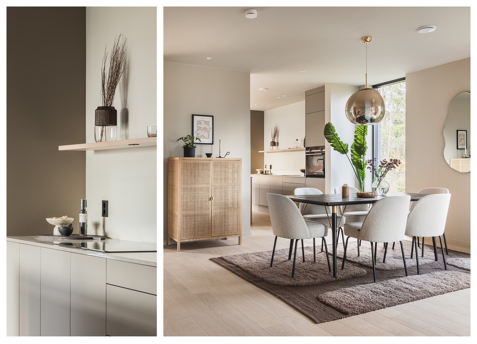 Tak og vegg malt i samme farge for et rolig og sømløst uttrykk Galleribilde