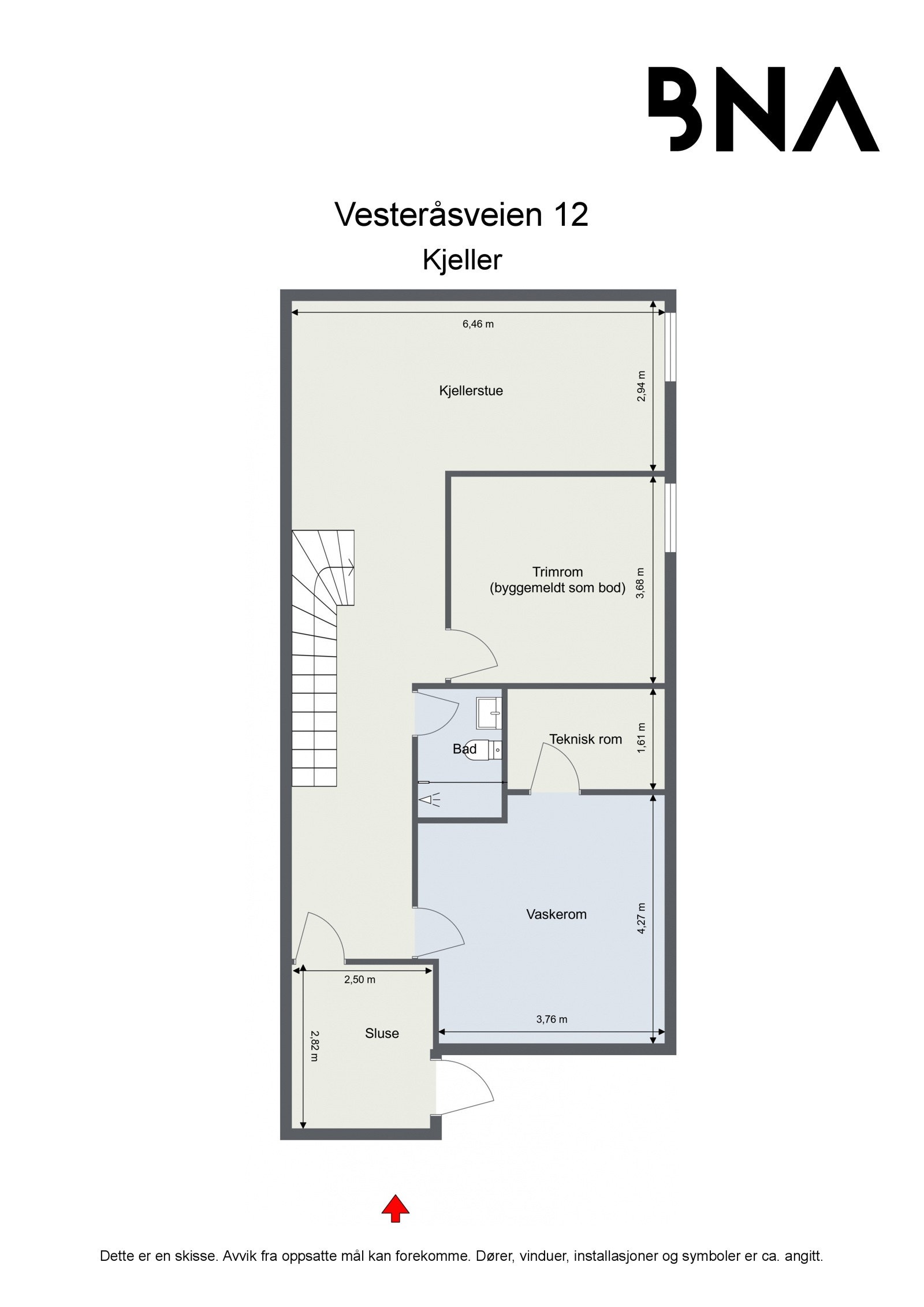 Planskisse - Vesteråsveien 12 E - Kjeller. Galleribilde