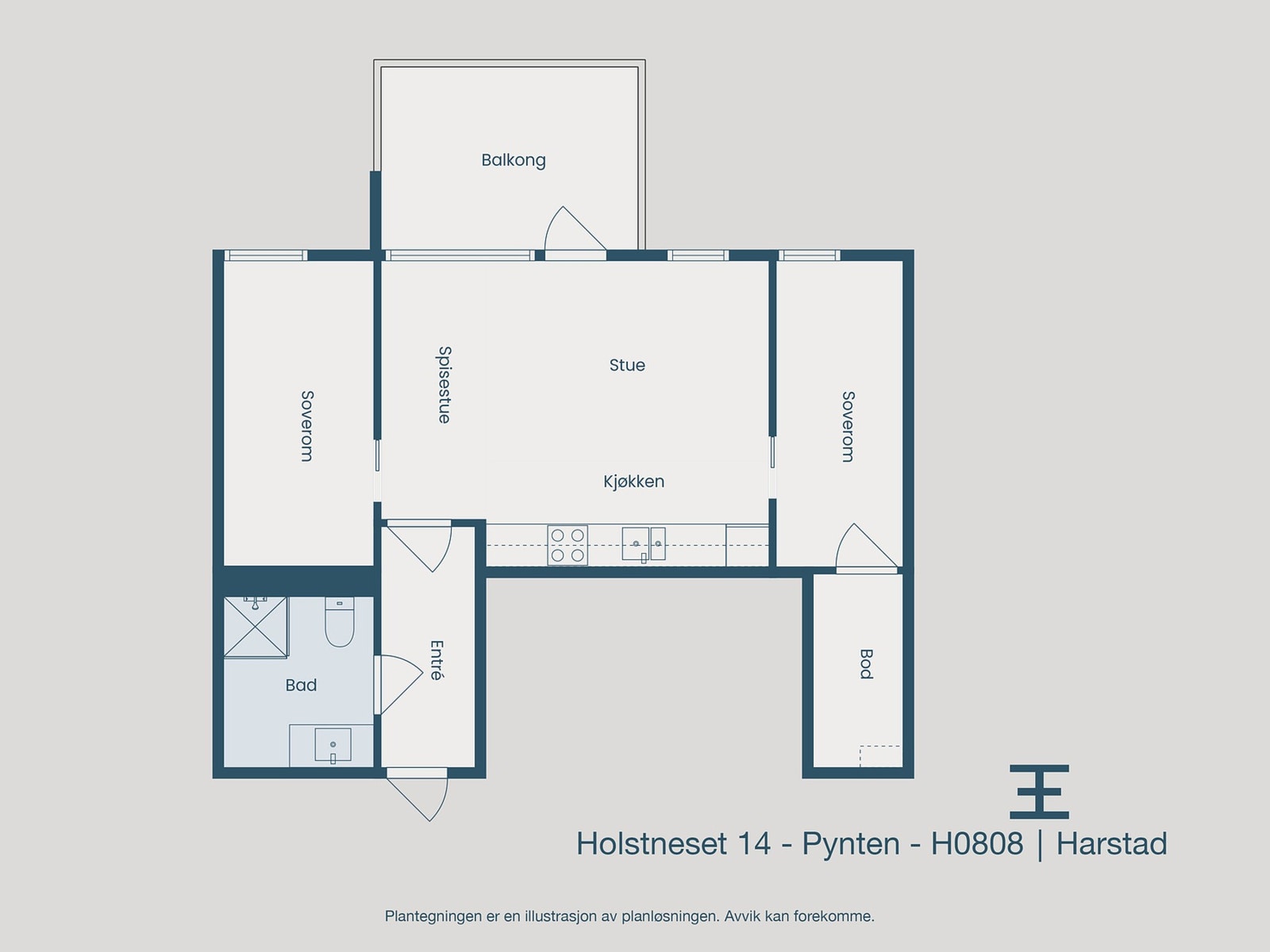De 55 m2 er godt utnyttet Galleribilde