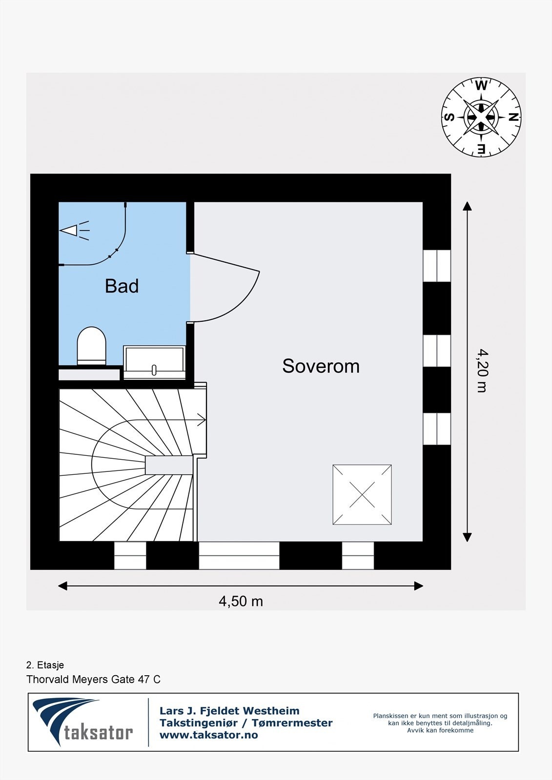 Plantegning av boligens andre etasje. Galleribilde