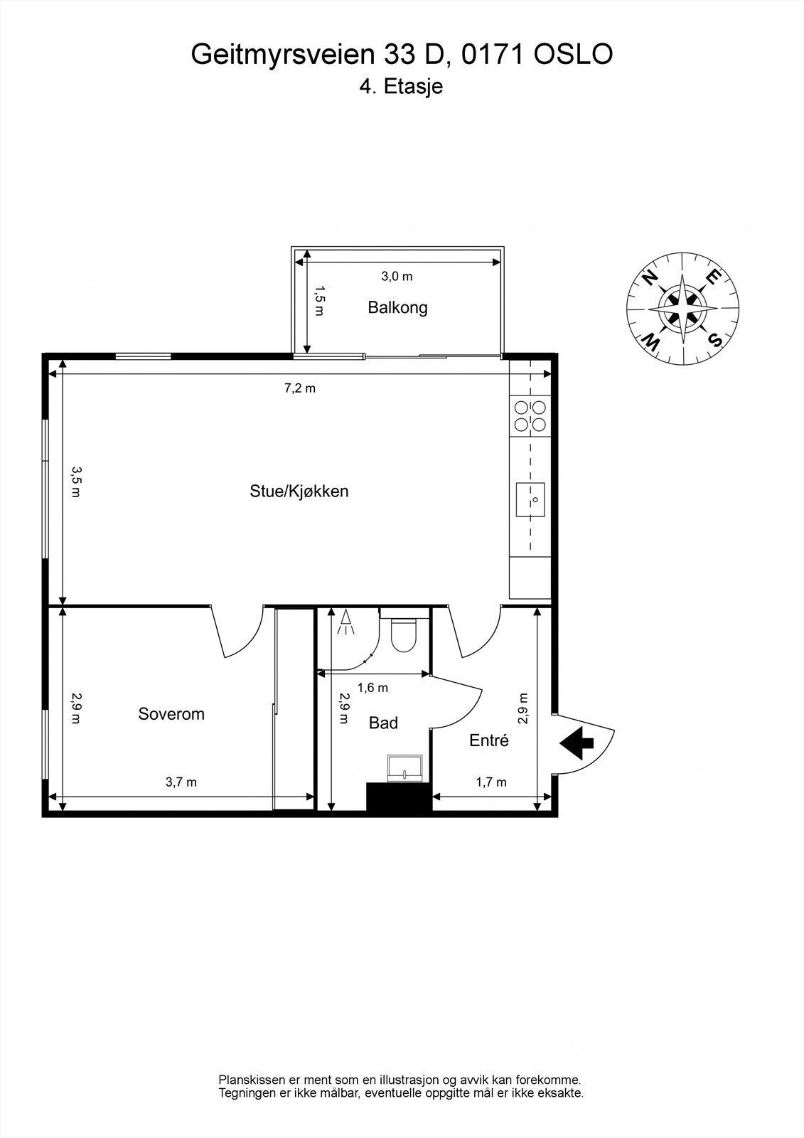 Plantegning. Boligen disponerer i tillegg en kjellerbod. Galleribilde