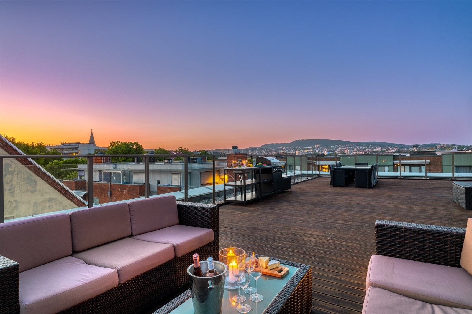 Nydelig felles takterrasse. Galleribilde