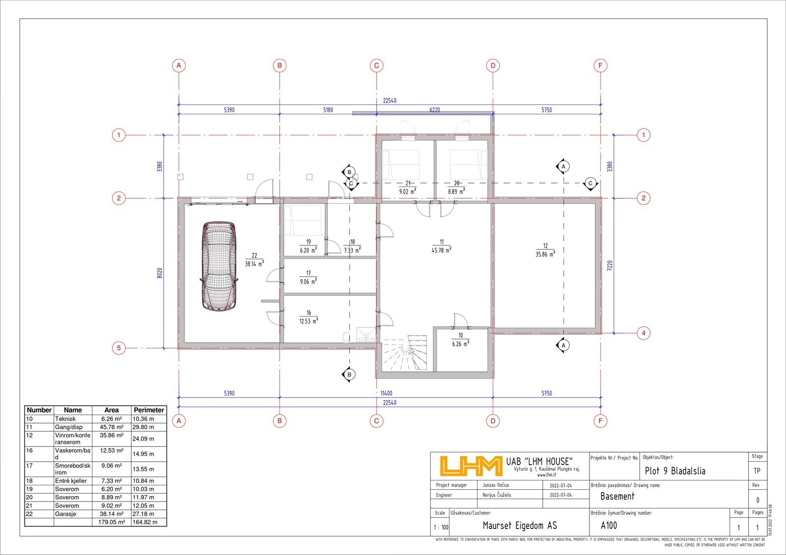 - Plantegning - underetasje - Galleribilde