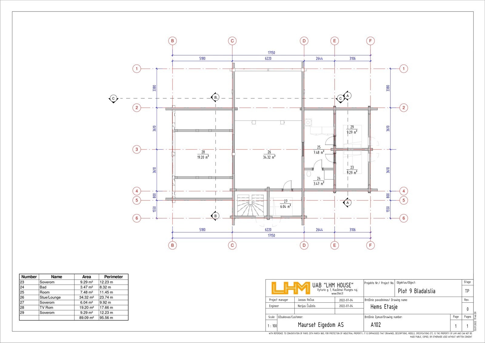 Plantegning - hems Galleribilde