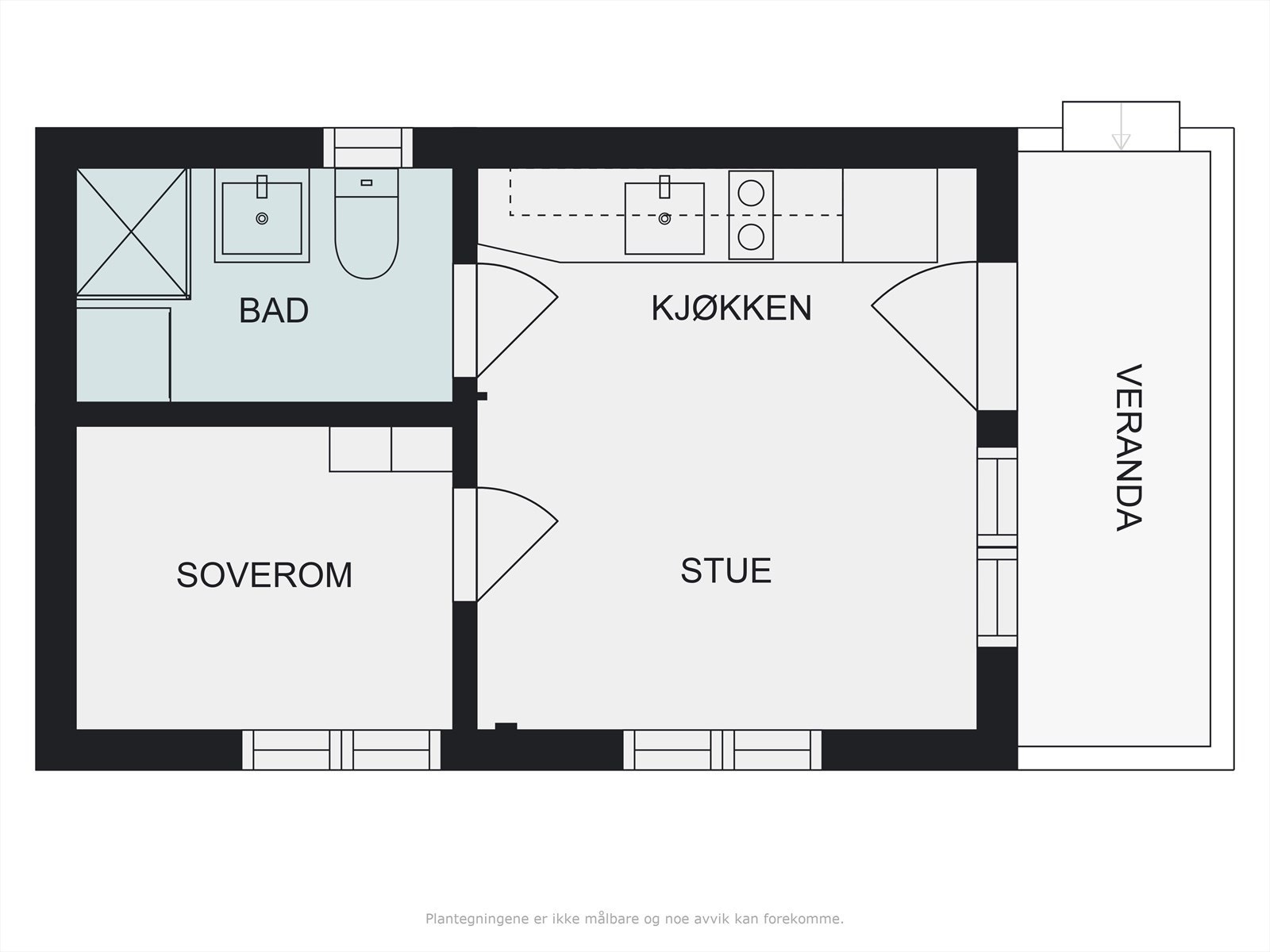Plantegning den minste hytta. Galleribilde