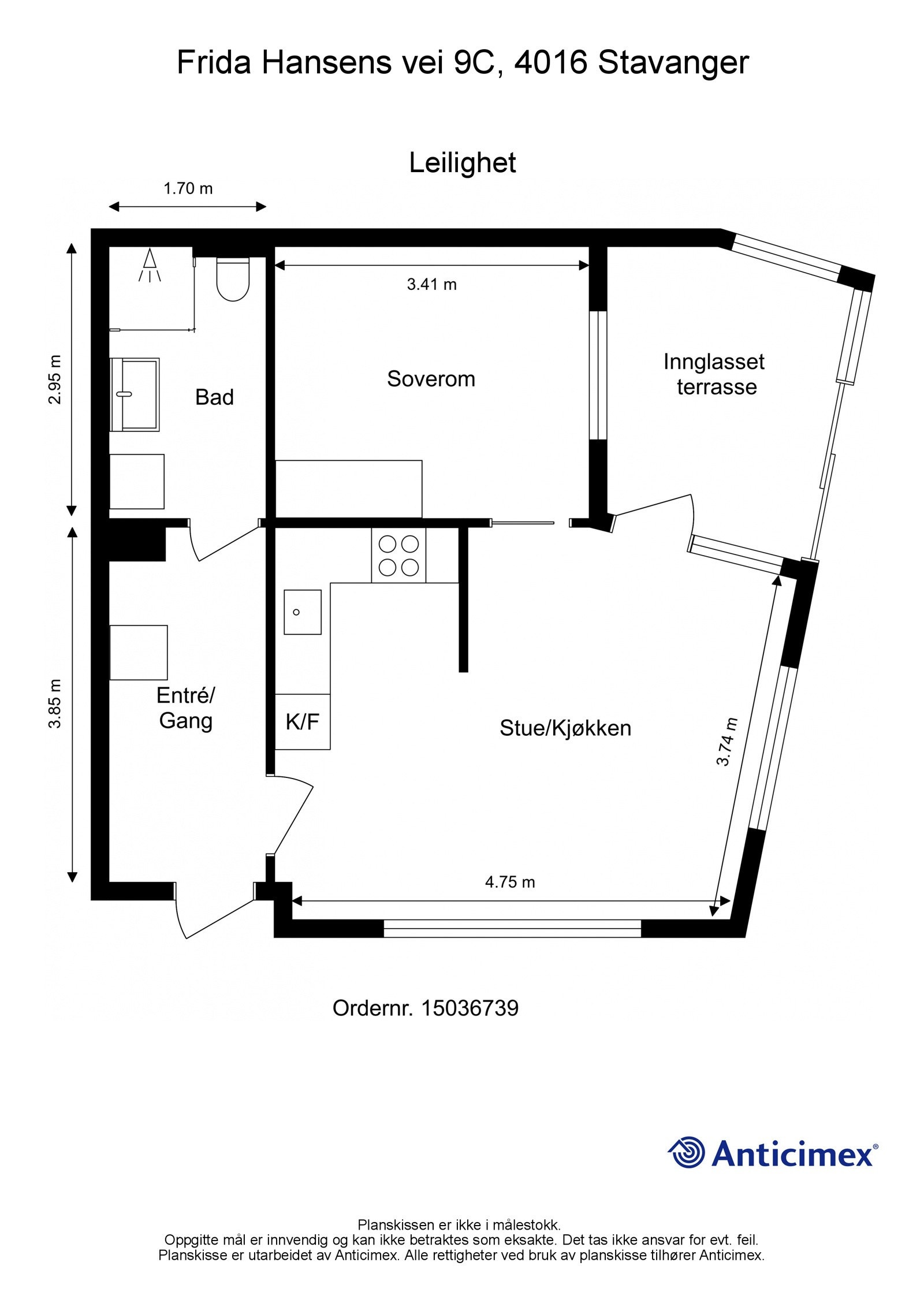 Plantegning | Frida Hansens vei 9C Galleribilde