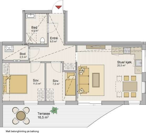 Plantegning 2D - B2-101 Galleribilde