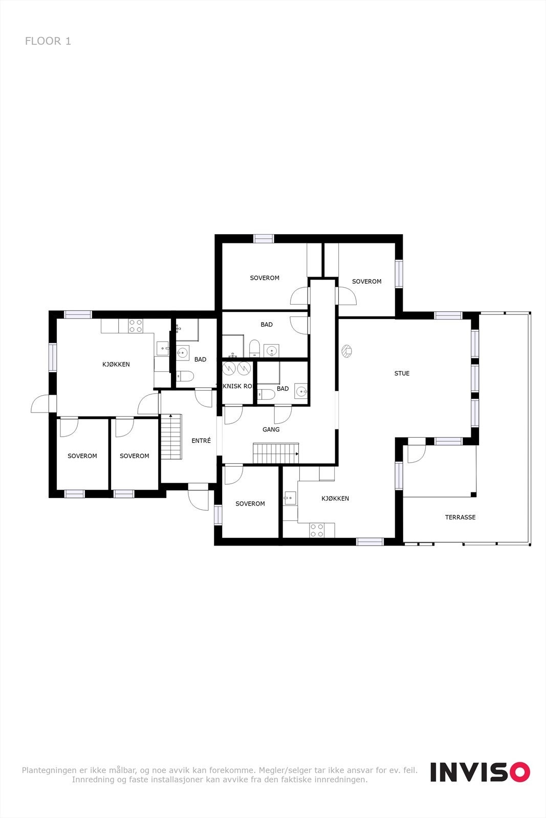 Plantegning 1. etg. Galleribilde