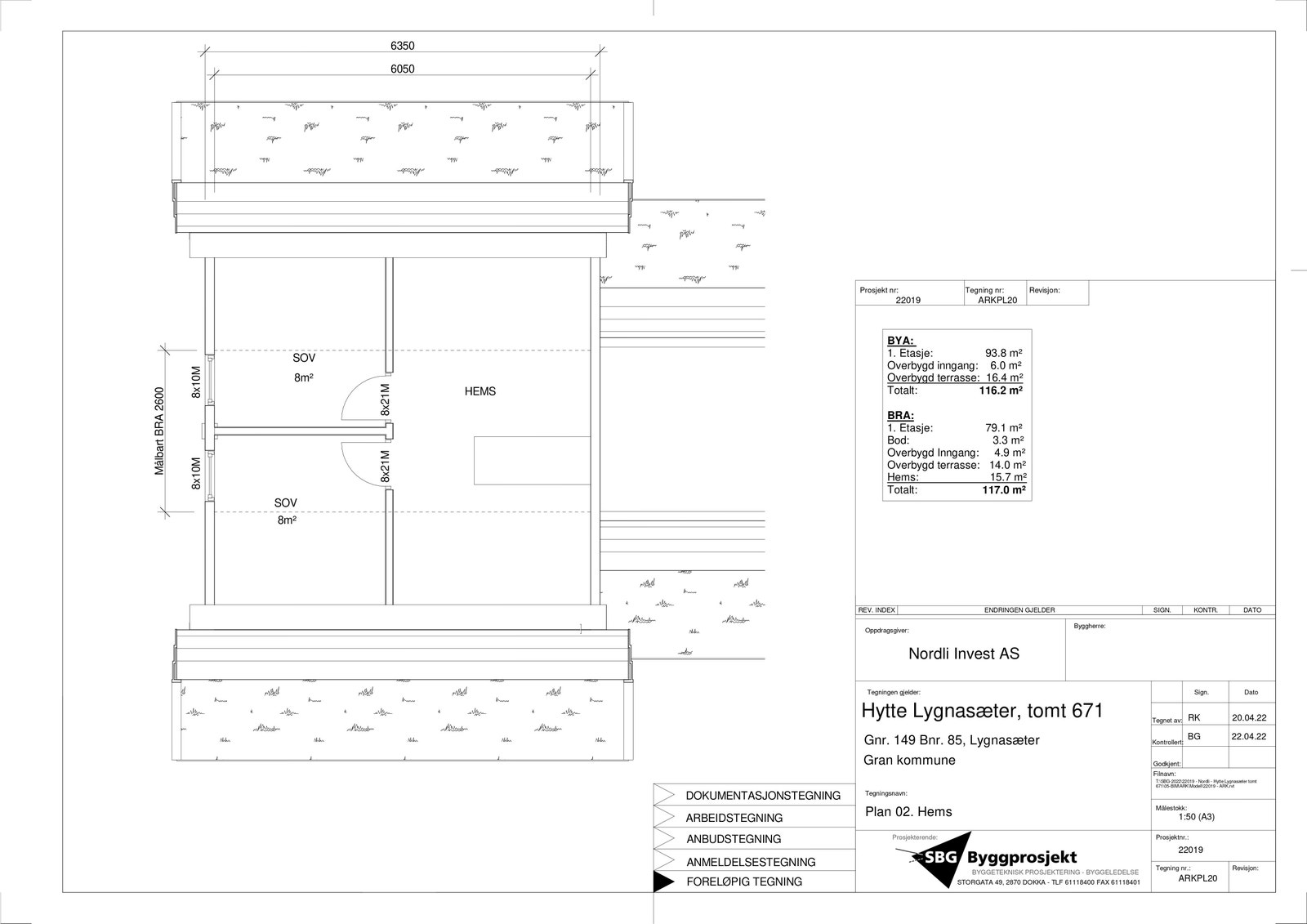 Planløsning tidligere hytte Galleribilde