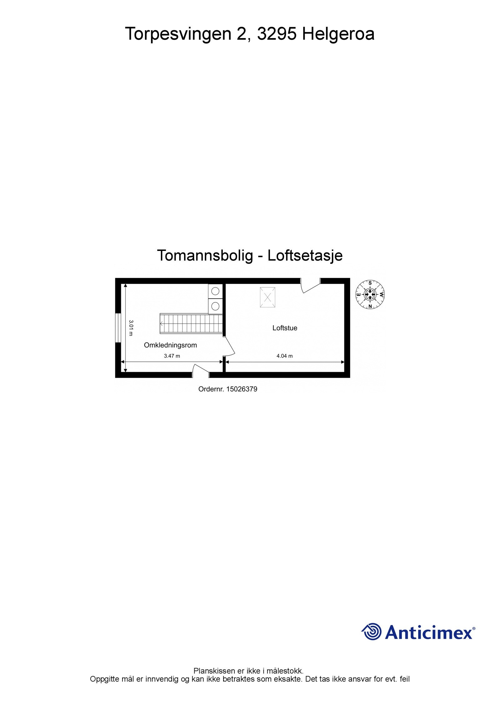 Plantegning loftsetasje (innredningen av loftet er ikke omsøkt). Galleribilde