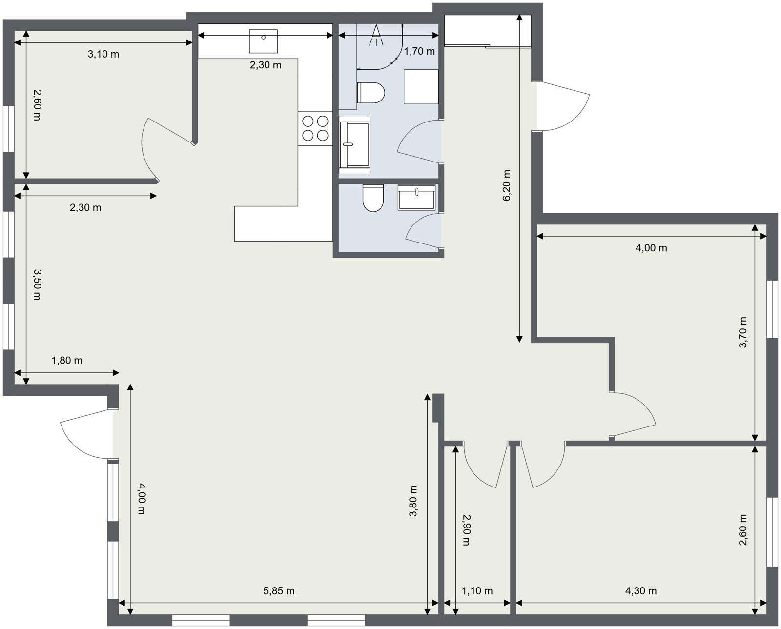 Midtoddveien 26 D - 1.etasje - 2D Floor Plan. Galleribilde