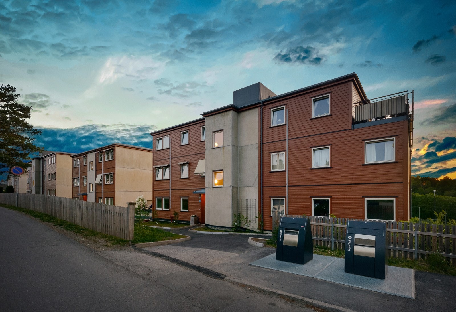 Fasade kveld Galleribilde