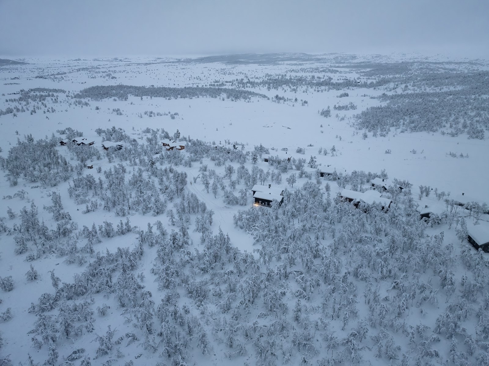 Ta på deg skiene på hytta og noen meter nedenfor er det uendelig med godt preparerte løyper i nydelig skiterreng. Fine runder for store og små, og avstanden kan tilpasses vær, vind, ferdigheter og lyst. Galleribilde