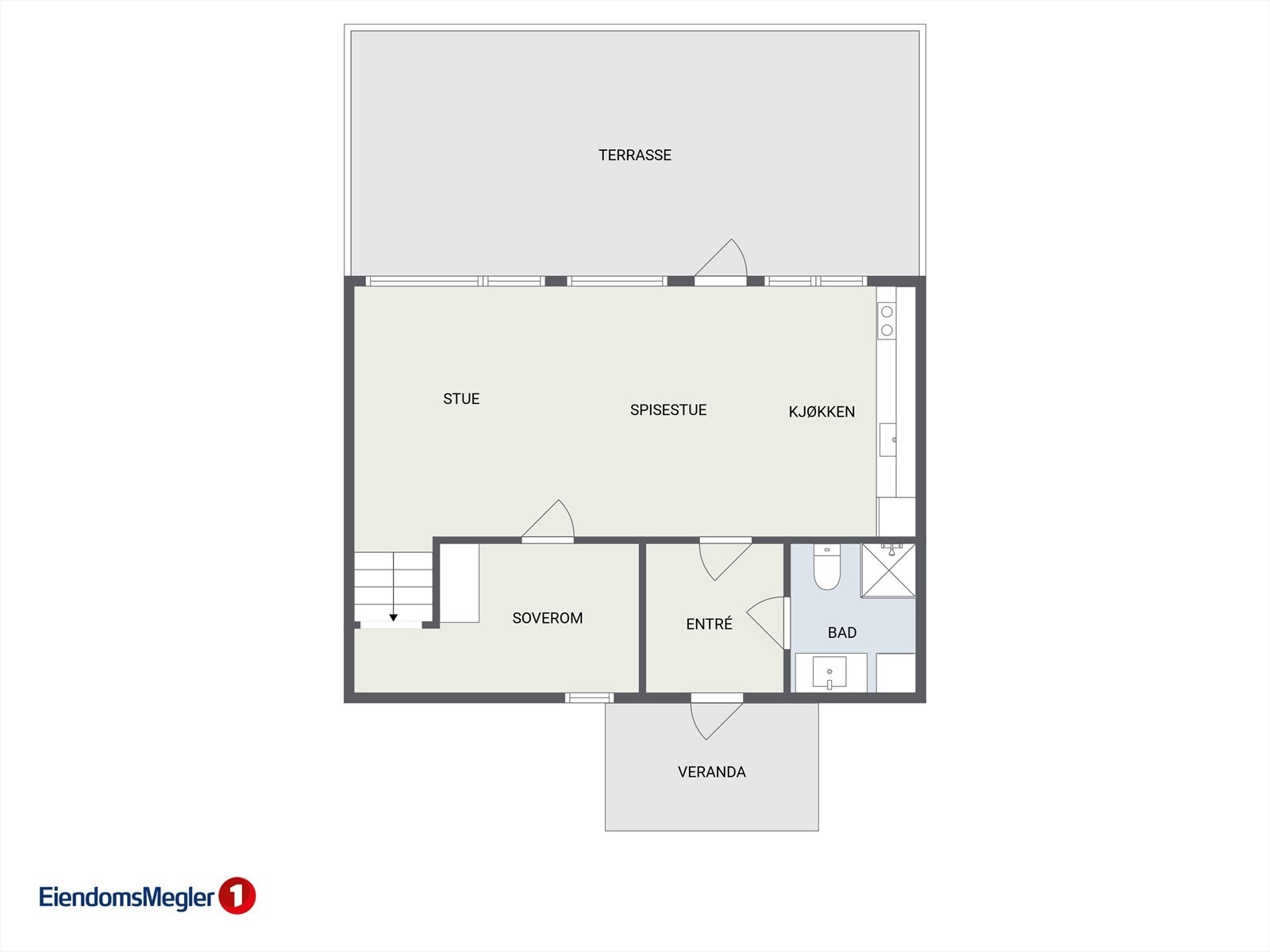 Plantegning 1. etasje Galleribilde