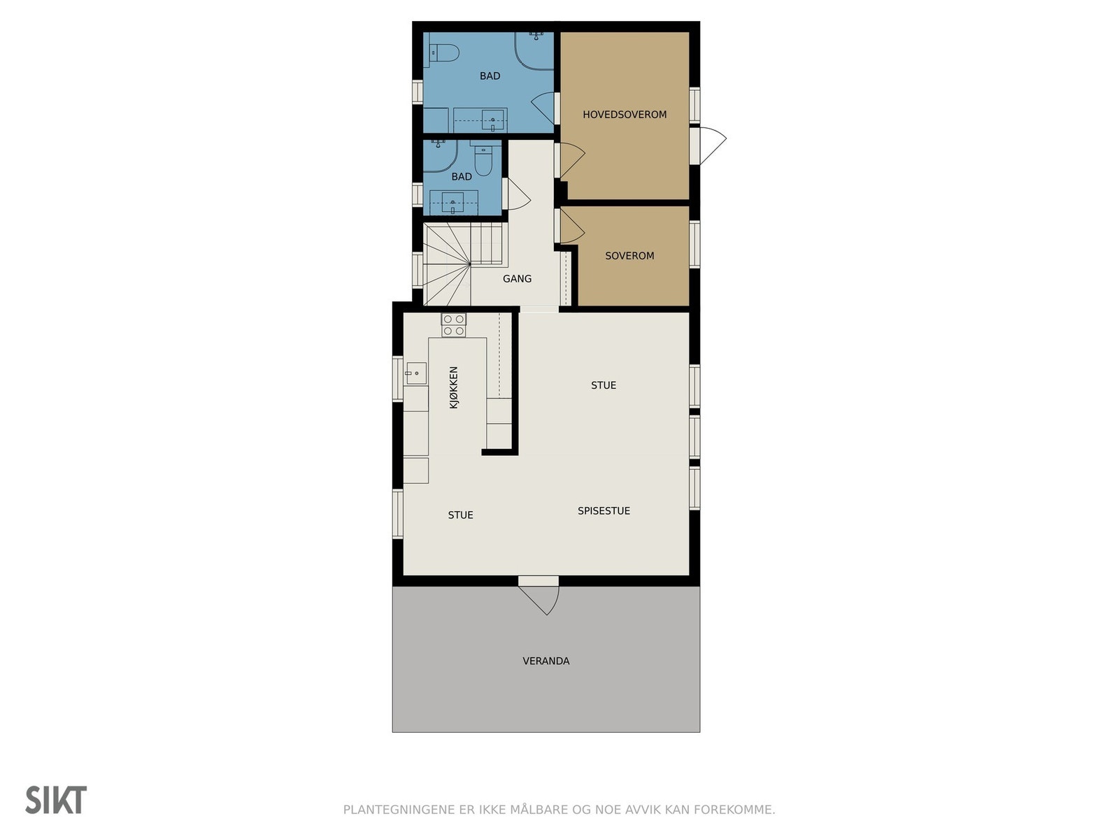 Plantegning 1. etasje Galleribilde