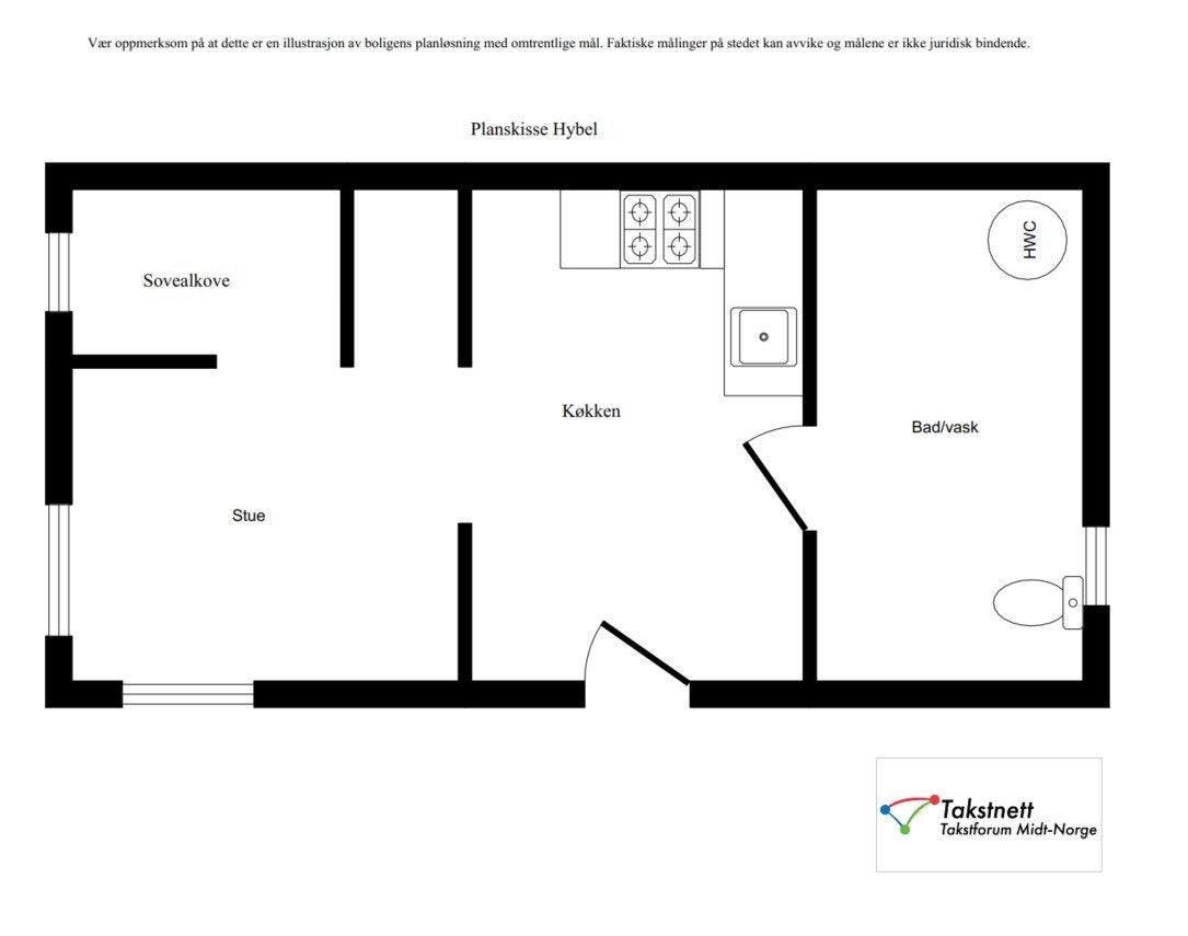 planskisse hybel Galleribilde