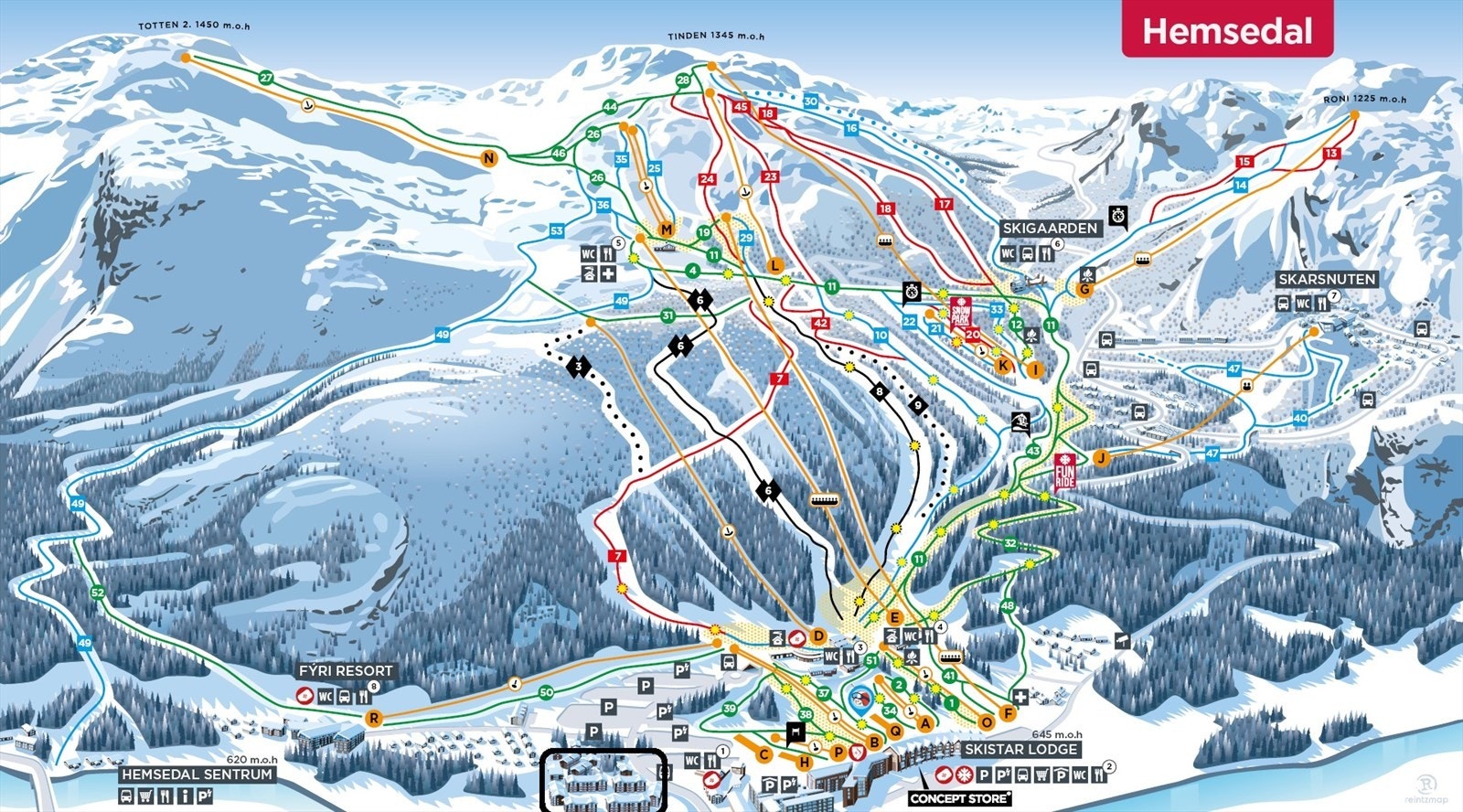 Fjellnest ligger rett ved Hemsedal Skisenter. Galleribilde