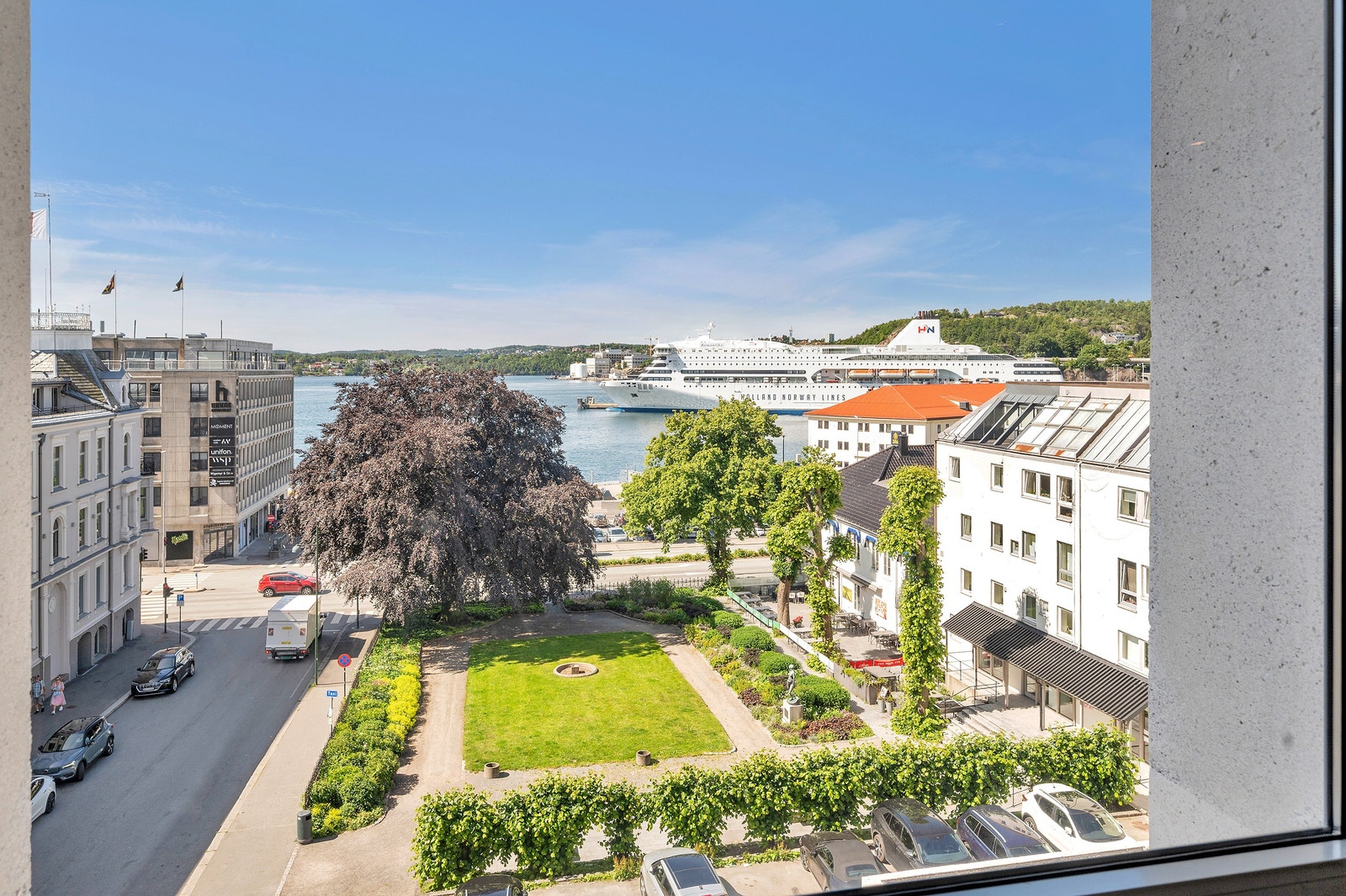 Utsikt fra lokalet i 4. etasje Galleribilde