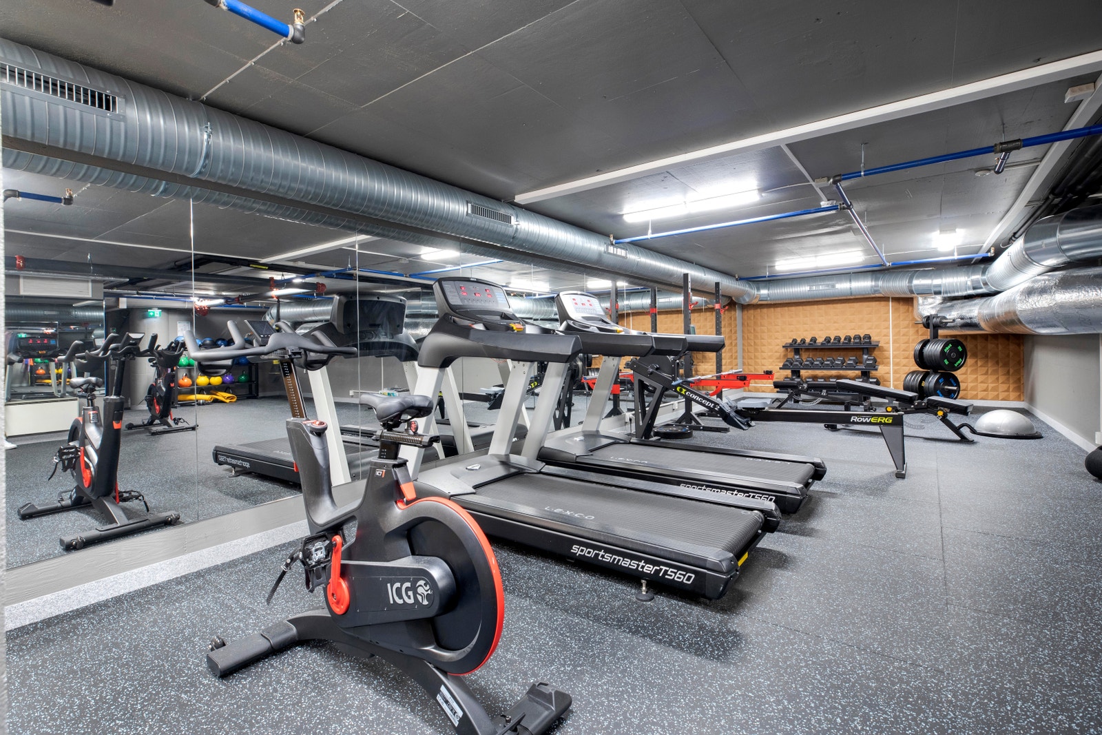 Treningsrom i byggets underetasje Galleribilde