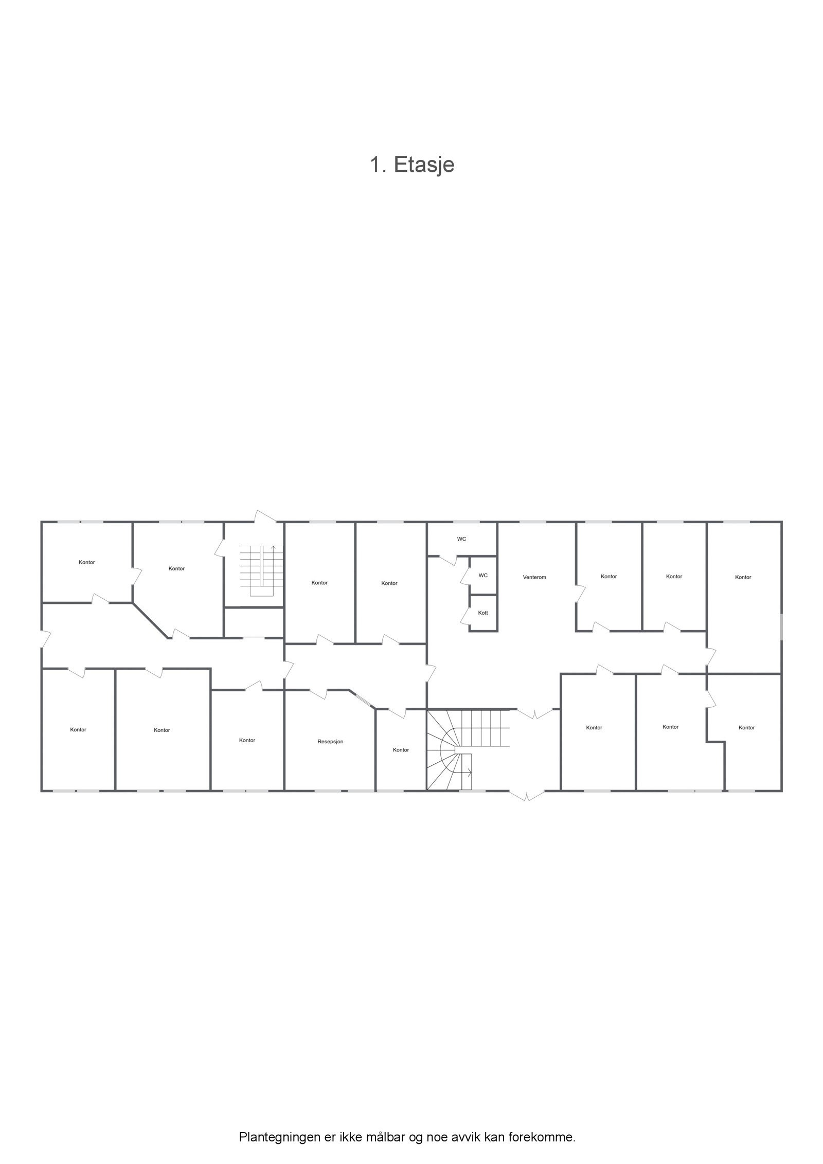 Plantegning 1. etasje Galleribilde