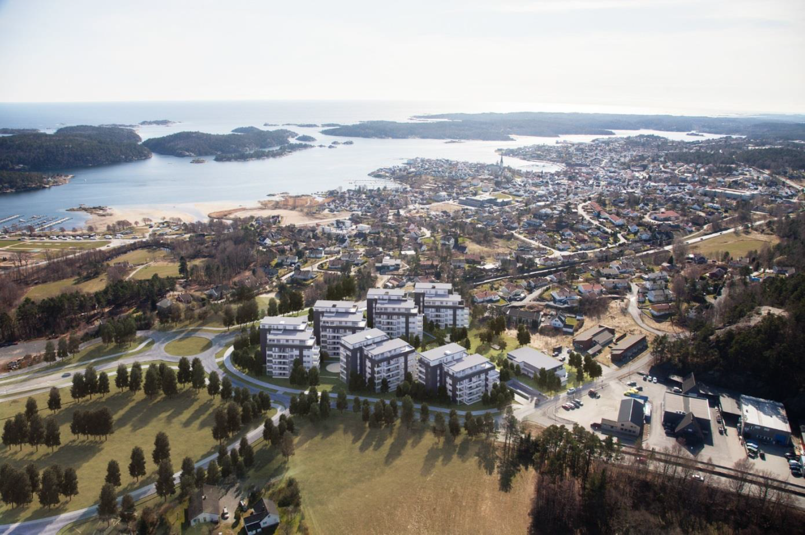 Illustrasjonsbilde på hvordan område kan sees ut når det ferdigstilt. Galleribilde