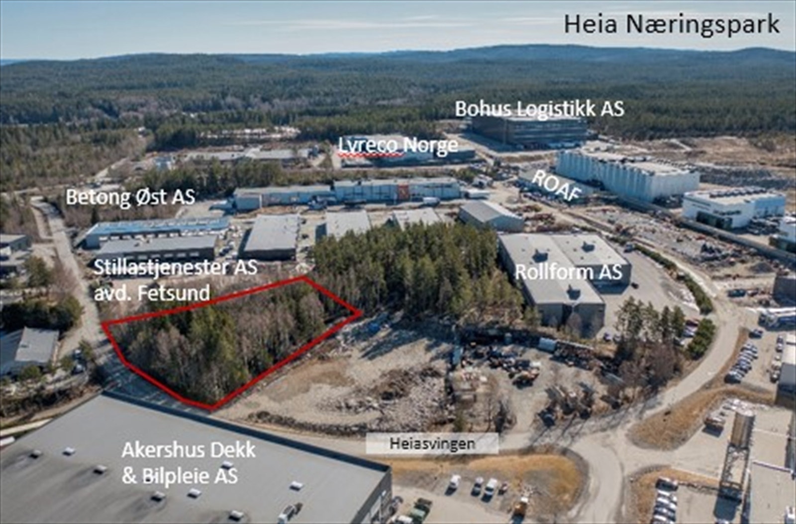 Tomten er ferdig regulert til næring og har en utnyttelsesgrad på 0,8 Galleribilde