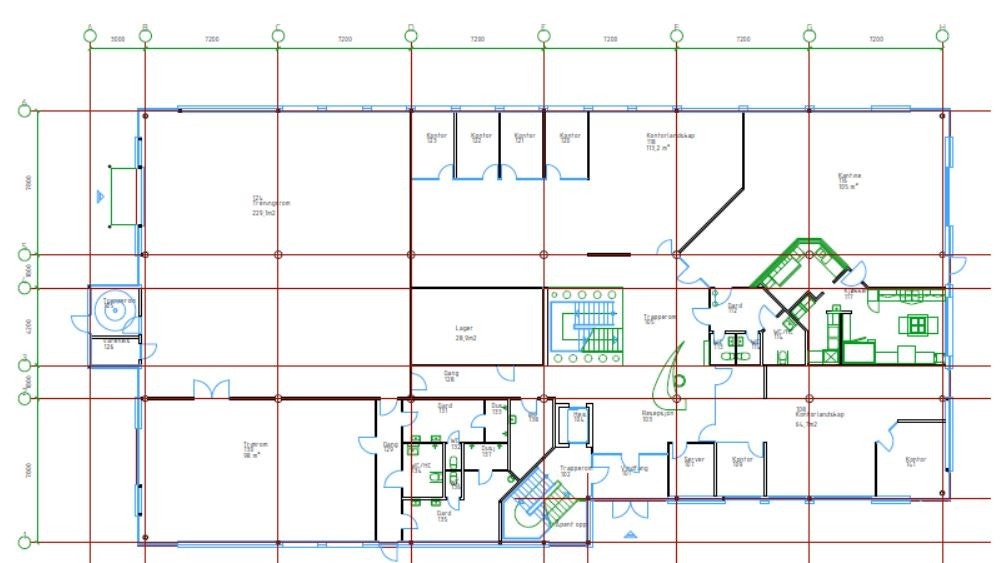 Plantegning 1.etg Galleribilde