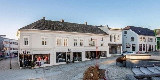 Viser beliggenheten på torget. Galleribilde