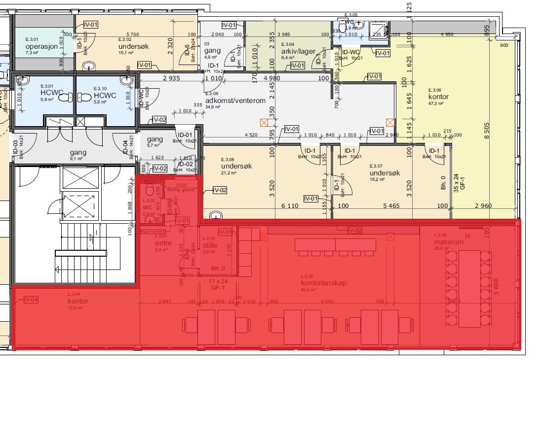 Ledig areal 3. etasje Galleribilde