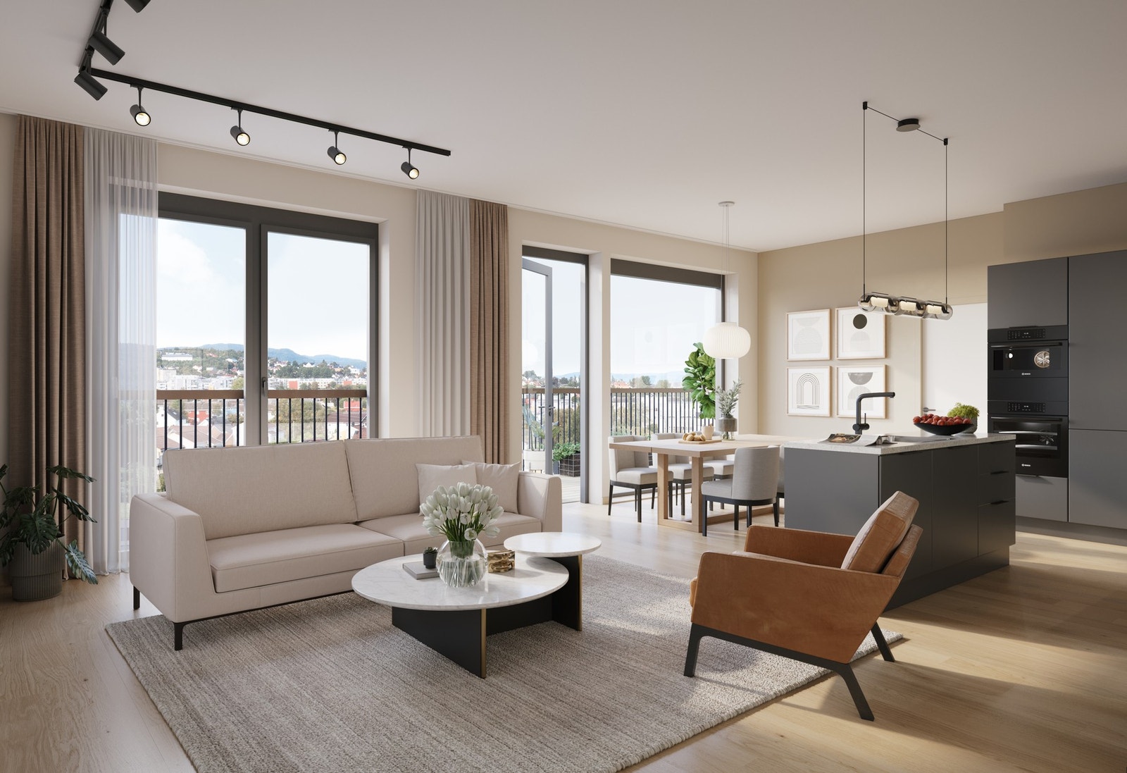 I leilighetene i Lysangen får du kjøkken, bad og andre løsninger av høy kvalitet. Her er det muligheter for å være med å bestemme hvordan du selv ønsker at leiligheten skal se ut!
Illustrasjon av en annen leilighetstype, avvik vil forekomme. Galleribilde