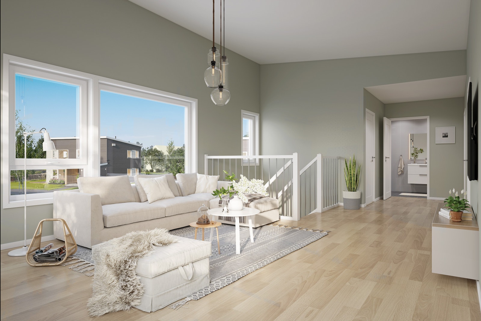 Illustrasjon loftstue: Hus 5 er lik hus 1, 2, 3 og 6, men speilvendt Galleribilde