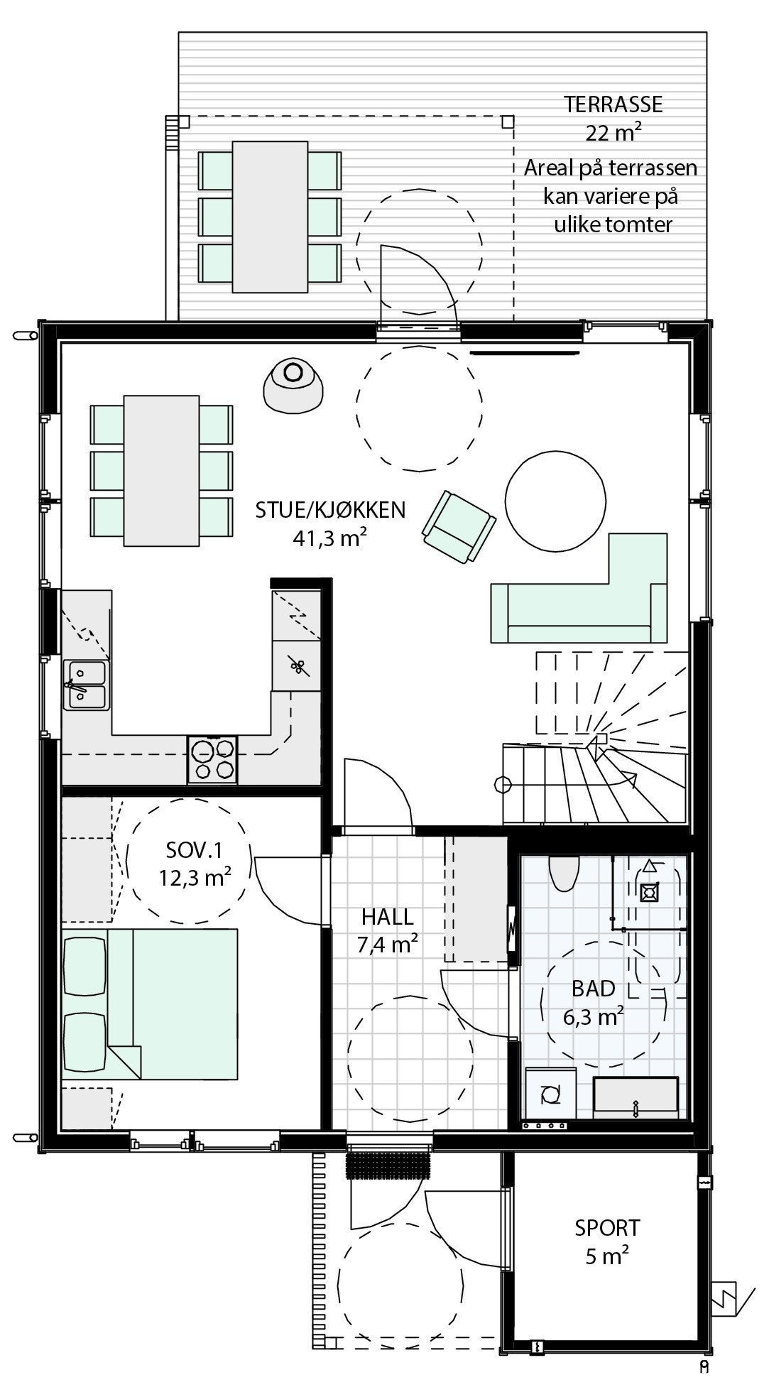 1 etasje - bolig nr. 4 Galleribilde