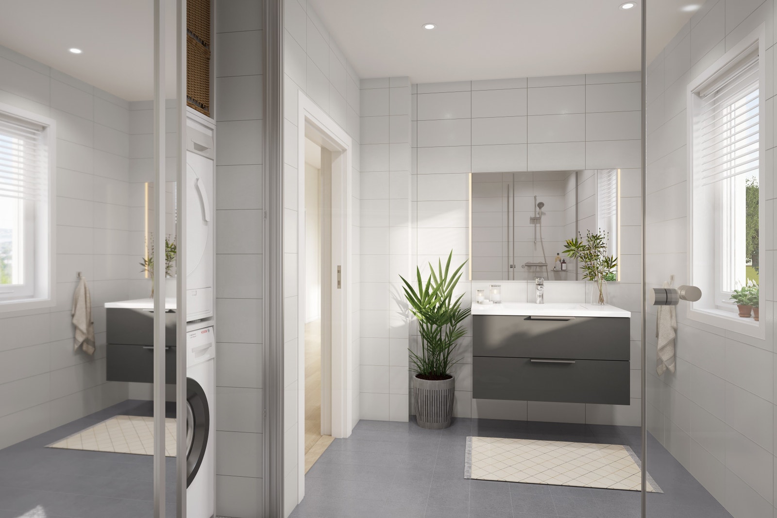 Illustrasjon: bad i 2 etasje - fra hus 4 Galleribilde