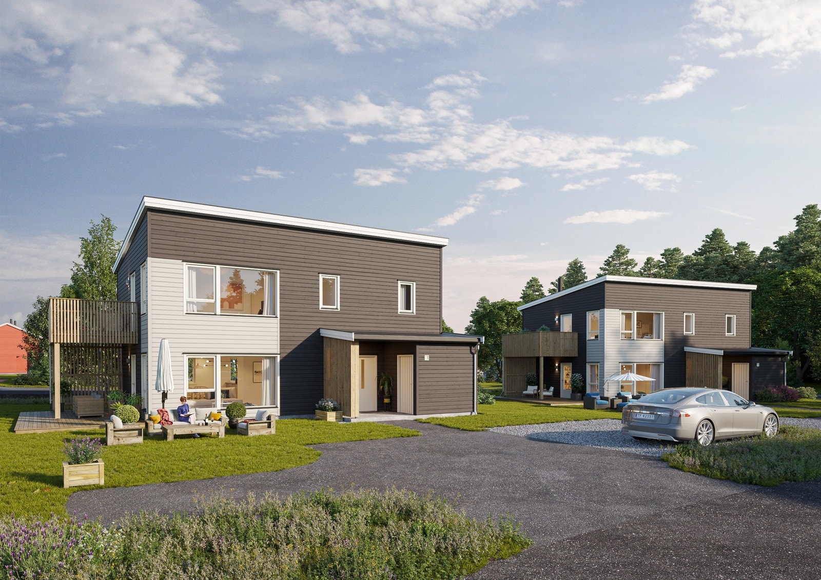 Illustrasjon: Fasade hus 2 og 3 Galleribilde
