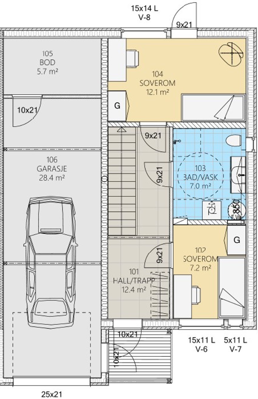 Planløsning 1. etasje Galleribilde