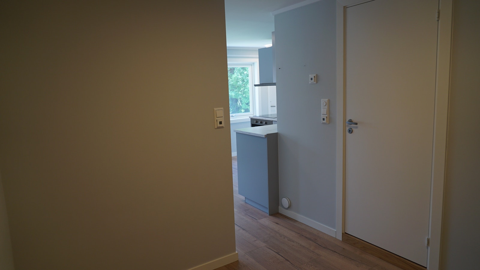 Bilde tatt fra alkove. Døren er inn til badet. Galleribilde