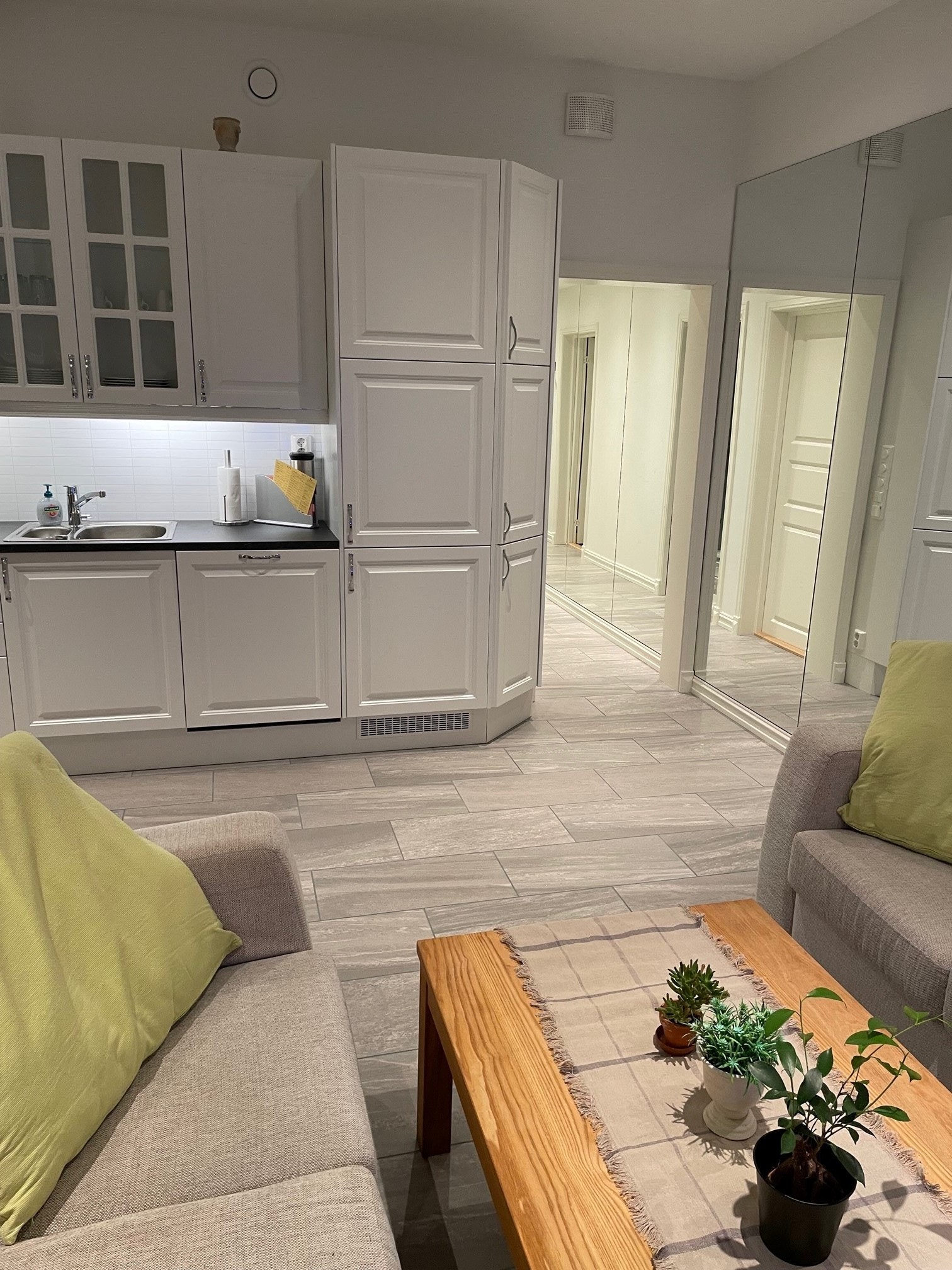 Living room with kitchen Galleribilde