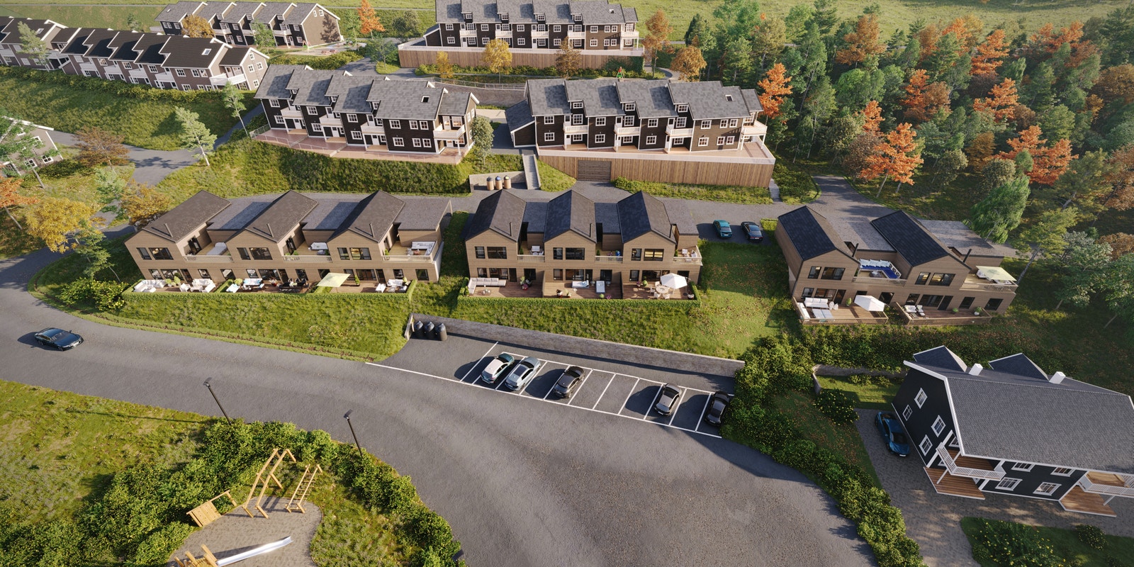 Oversiktsbilde over boligprosjektet Hellerudhaugen. Galleribilde