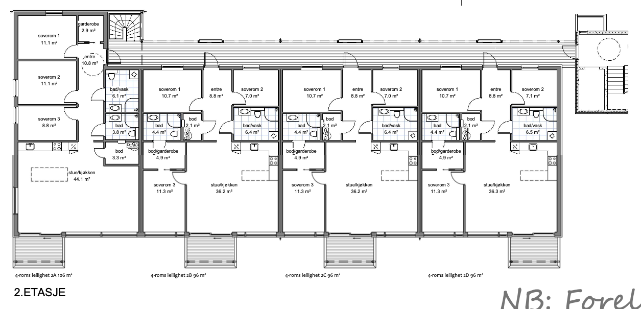 planløsning 3 etasje Galleribilde